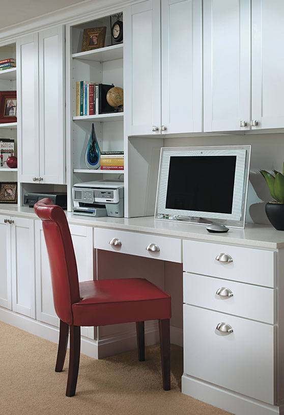 Office cabinets with red chair