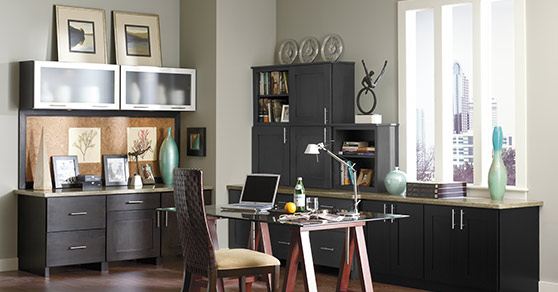 Dark charcoal office cabinets
